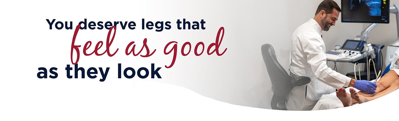 Dr. Gibbs scanning a patient leg in American Vein clinic